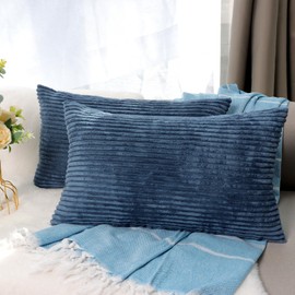 CALIYO Cushion Cover Corduroy Plain Set of 2 Cushion Covers 40 x 80 cm Cushion Covers for Decorative Cushions Sofa Cushion Couch Cushion in Many Colours