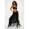 TRENDYOL Damen Quaste Viscose Sarong Rock Skirt, Schwarz, 42 EU