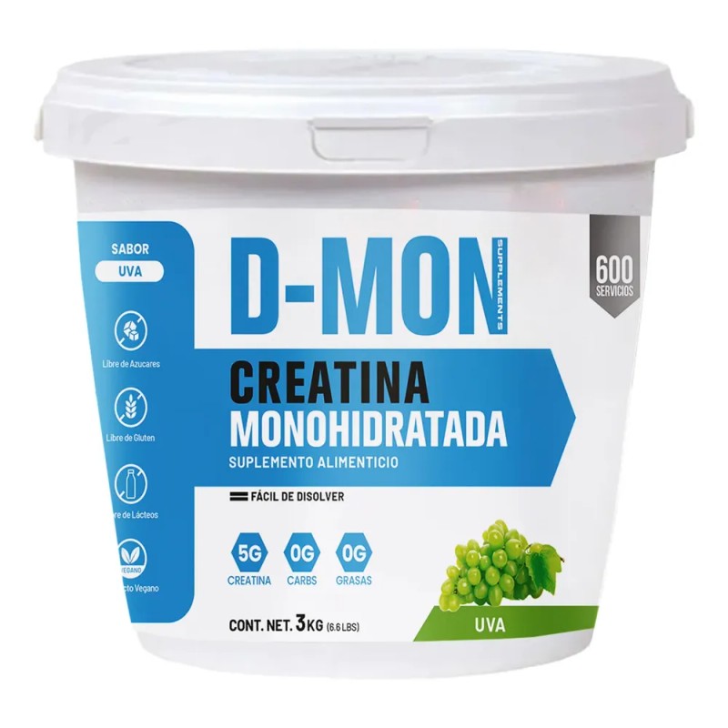Creatina D-mon Monohidratada 3kg 600 Servicios Variossabores