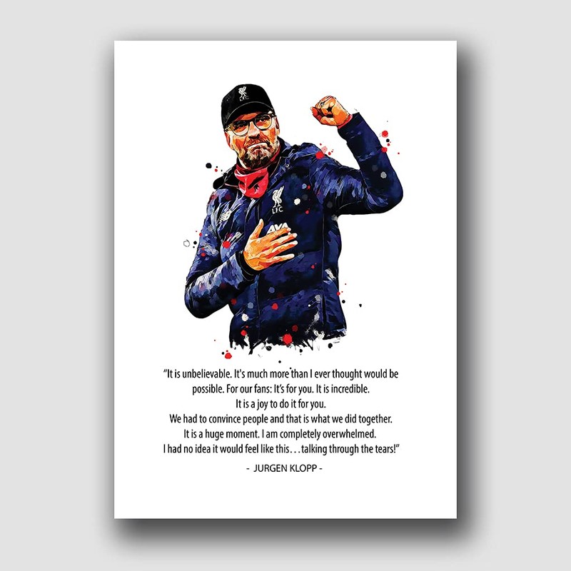 LIVERPOOL - JURGEN KLOPP QUOTE - FRAMED ILLUSTRATION PRINT POSTER