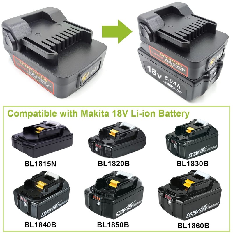 Battery Adapter for Hitachi & Metabo HPT 18V Lithium Cordless