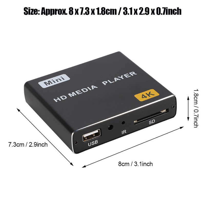 4K Full HD Digital Media Player HDMI USB s SPDIF