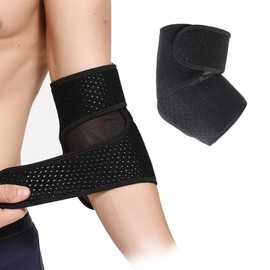 Solxion Elbow Support, Elbow, Elbow Band, Muscle Training, Stretchy, Protection, Golf Elbow, Auxiliary Belt, Breathable, Unisex, Sports Tennis, Golf, Basketball, Daily Activities, Adjustable (Black)