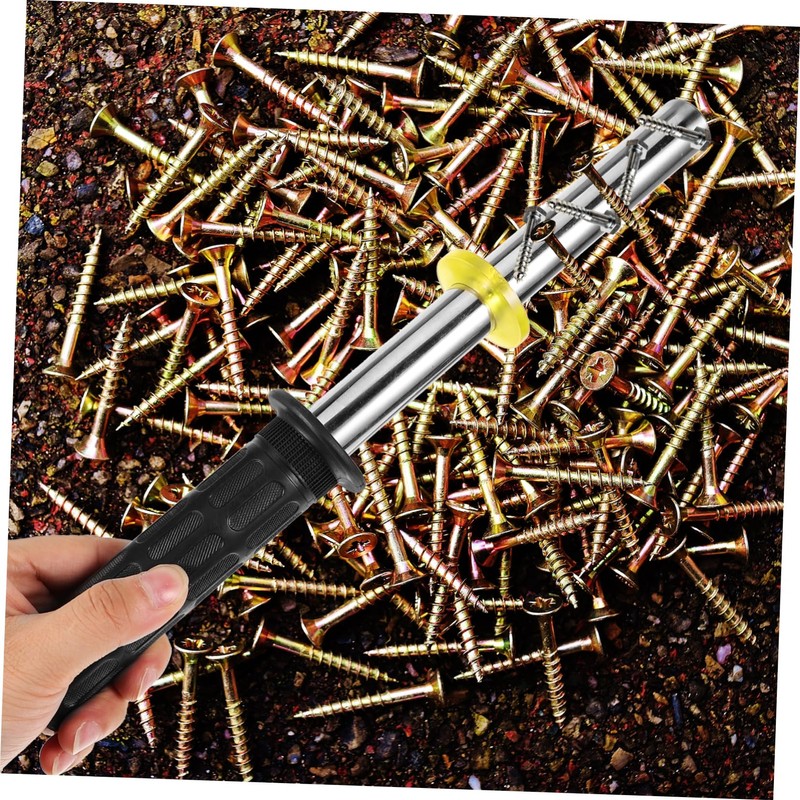 Operitacx Nail Sweeper Telescoping Pickup Tool Extendable Black Powerful Magnetism