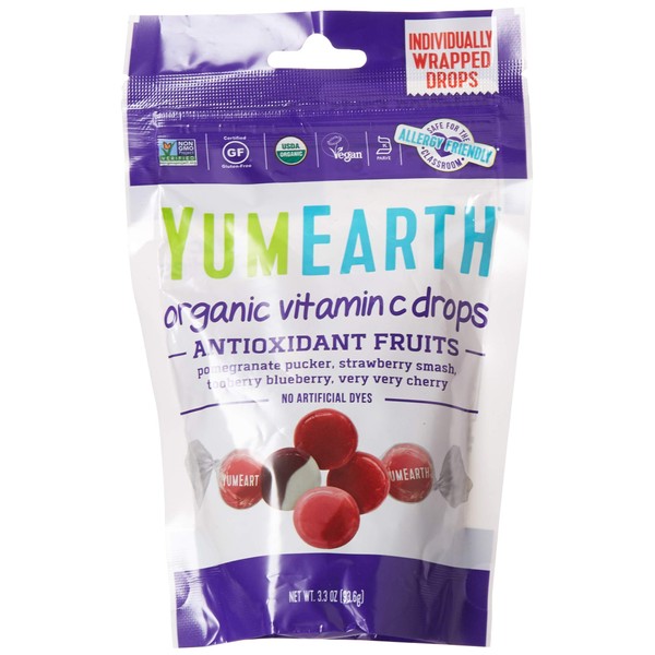 Yummy Earth Organic Vitamin C Drops Antioxifruits, 3.3 Ounce