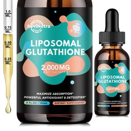 ReviNutra Liposomal Glutathione Supplement - 2000mg Glutathione Liquid Drops with Vitamin C, Curcumin & Trans-Resveratrol - Powerful Antioxidant for Immune, Skin Health, Aging Defense & Liver Detox - 2 Fl Oz