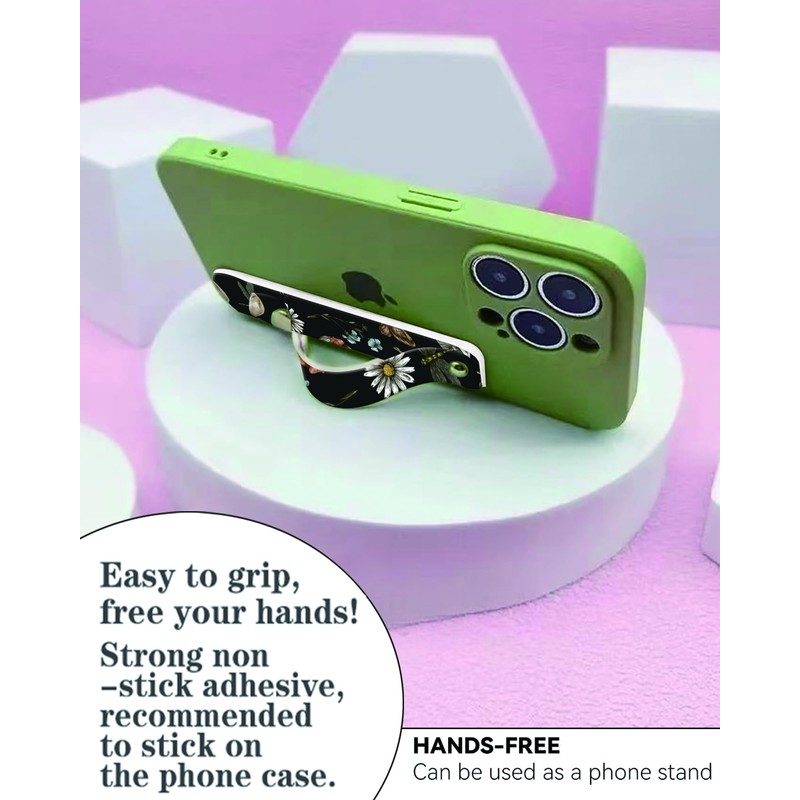 Phone Finger Strap Holder, Portable Phone Grip Loop, Telescopic Silicone