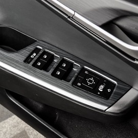 YOUTOOCAR Wood Grain Window Panel Switch Cover Car Side Window Door Lock Switch Cover Panel Trim Compatible with Kia EV6 Accessories
