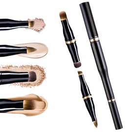 Unaone Brocha de Maquillaje 4 En 1 Brocha de Viaje para Labios, Cejas, Sombras de Ojos Y Corrector. Brochas de Maquillaje Portátiles Multifunción.    