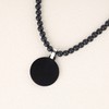 GAVU Yin Yang Pendant Onyx Stone Beaded Necklace for Men