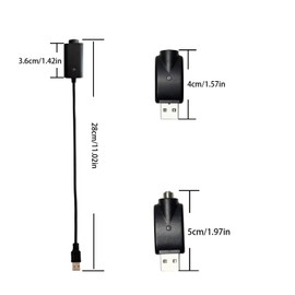 HMLXSH Smart USB 510 Thread Charger Cable with LED Conversion Indicator Light, 3-Piece Set Smart Overcharge Protection USB Adapter and Wireless Home Soldering Iron Charging (Black)