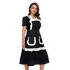 LilMents Women's Ruffles Outline Retro Pockets Apron Kitchen Cooking Cleaning