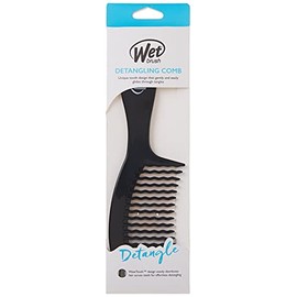 Wet Brush Peine Desenredante, Negro - Desenredante de Cabello de Dientes Anchos con Diseño WaveTooth que se Desliza Suave y Gentilmente a Través de lo