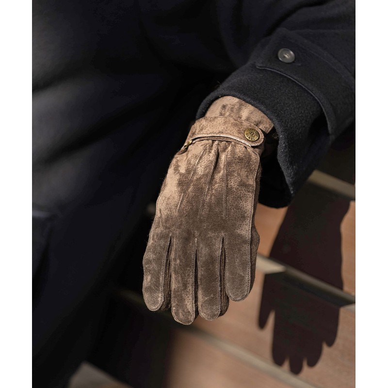 Dentsu Dents Chester Suede Gloves - Brown