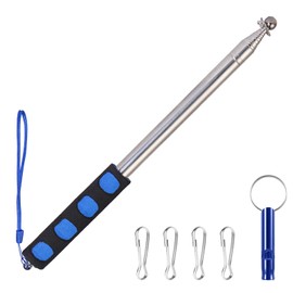 Boliyoooki 2.5 Metre Telescopic Flag Pole, Portable Telescopic Flag Pole Flag Pole Made of Stainless Steel with Non-Slip Handle, Clip and Foldable Pointing Rod for Camping, Travel Guides, Festivals