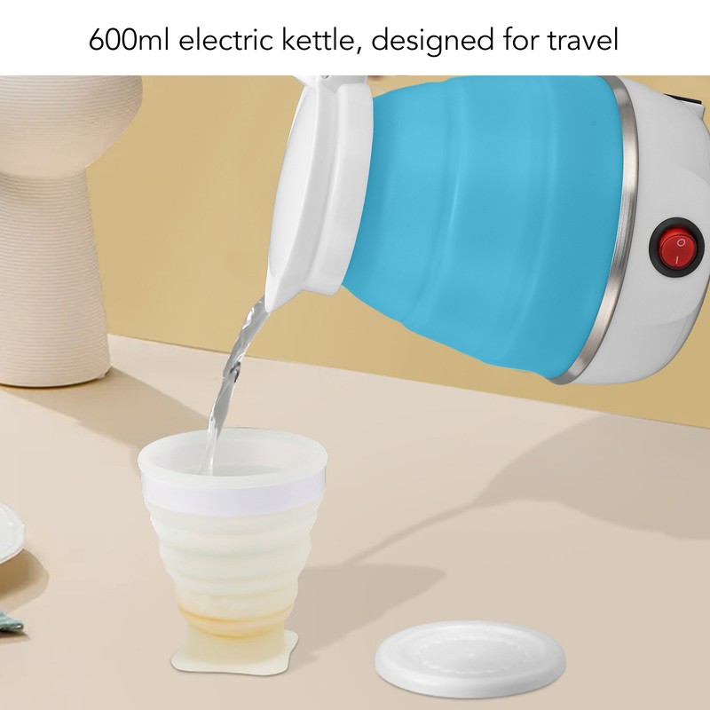Foldable Electric Kettle Portable 600ml Compact Fast Boiling Hot Water