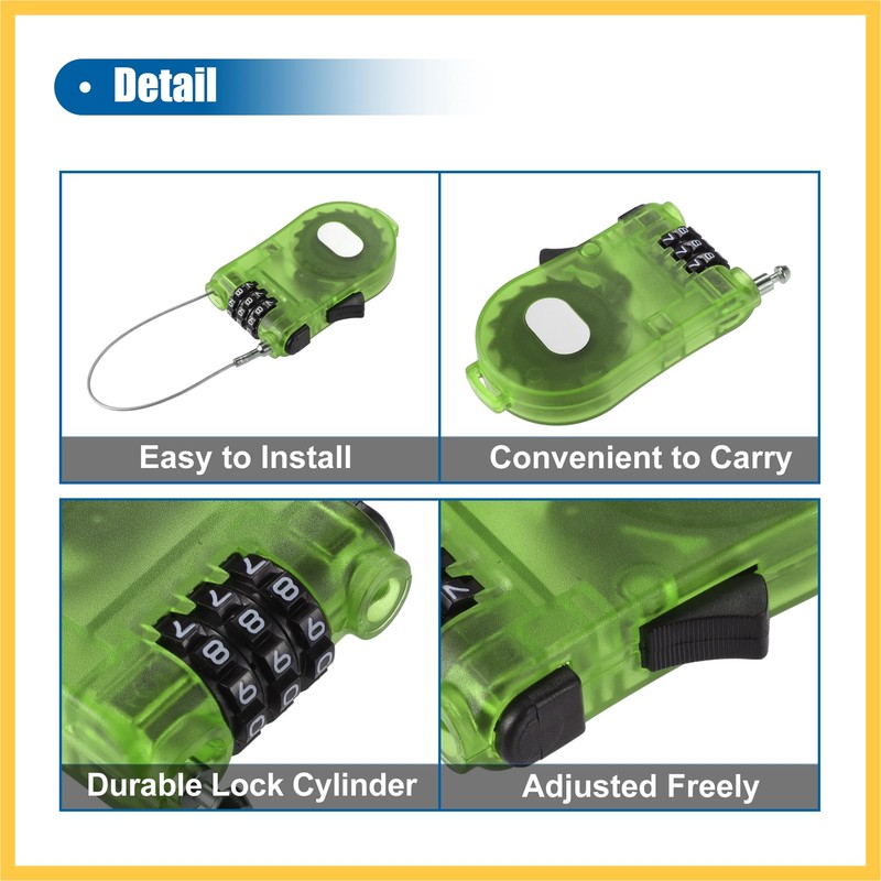 BULLSPANN Bicycle Lock Bicycle Key Wire Lock Keyless Number Lock