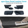 MAX COOL 4Pcs Black Leather Left and Right Door Panels