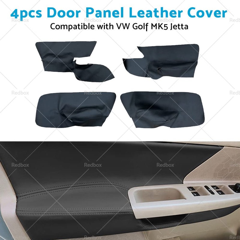 MAX COOL 4Pcs Black Leather Left and Right Door Panels