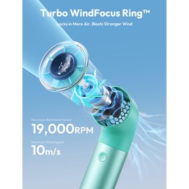 Aecooly Portable Handheld Fan, Powerful Turbo Mini Fan, 19000 RPM High Speed Aero Ultra, 11.5H Max Cooling Time, 7 Speeds Aluminum Case, Pocket Rechargeable Personal Small Travel GIfts for Women-Green