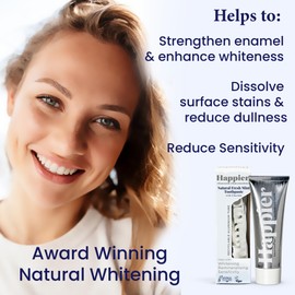Happier Fresh Mint Toothpaste I Natural Whitening Toothpaste with Hydroxyapatite I Strengthen Enamel I Repair Protect and Reduce Sensitivity 75ml