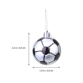Ipetboom 6 Pieces 6 cm Christmas Baubles Ornaments Christmas Football Ball Ornaments Christmas Tree Hanging Decorations Christmas Tree Decoration for Christmas Tree Party Home Decor