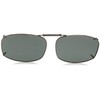 Solar Shield Clipon Rectangular 5 54 Polarized Sunglasses ,Gunmetal,54 mm