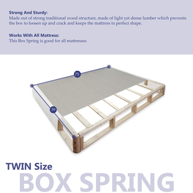 Mattress Solution 8-Inch Split Wood Traditional Boxspring/Foundation,Twin