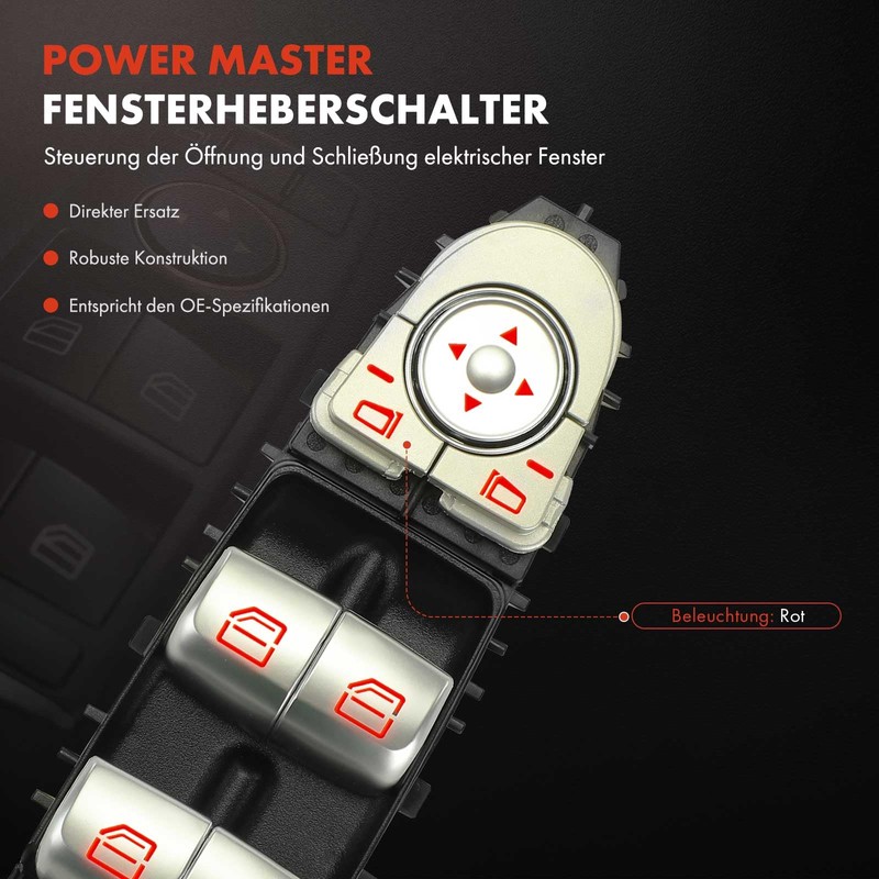 Frankberg Electric Window RegulatorSwitches Front Left Compatible with C-Class W205