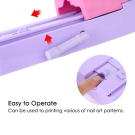 Nail Art Pattern Printer, DIY Stamping Manicure Printing Machine Printer Tool Set (1 x Main Machine + 6 x Printed Stainless Steel Stencils + 1 x User Manual