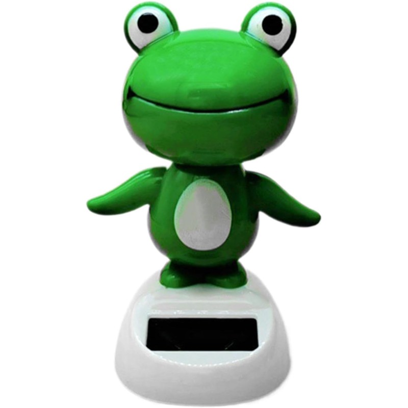 Jizlan Green Solar Bobblehead - Long-Lasting Frog Bobble Dancer Toy,