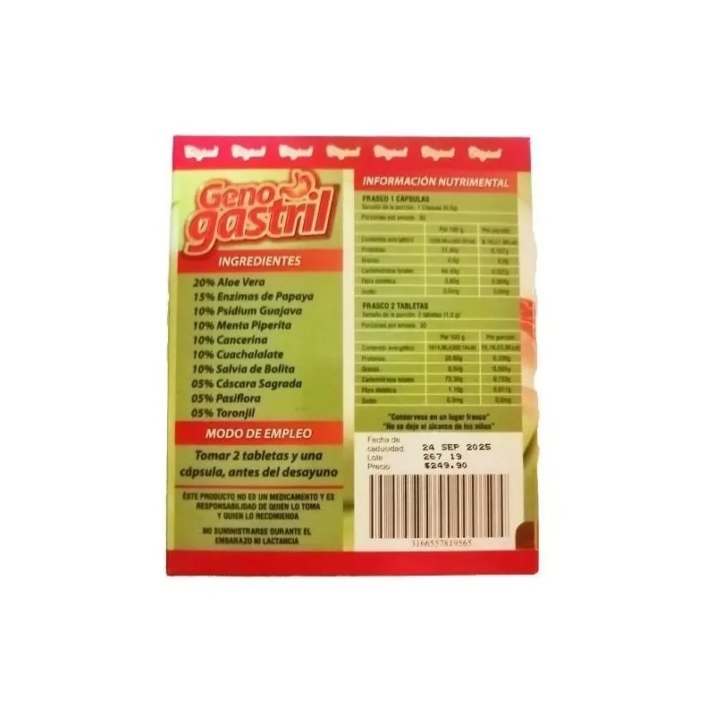 Genogastril Colitis Nerviosa Ulceras Gastritis Aloe Vera