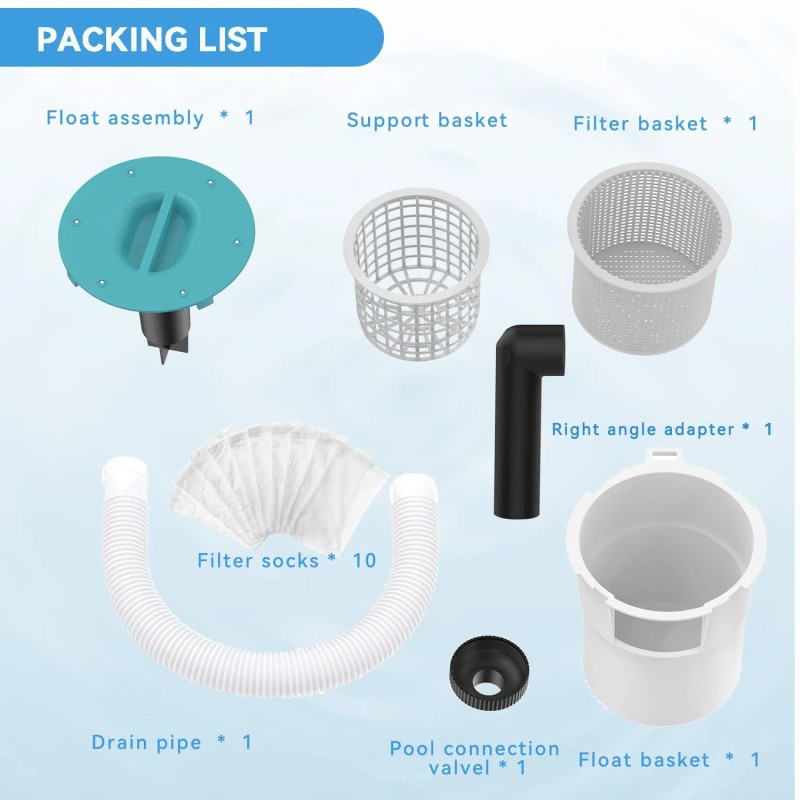 Valdorena Surface Float Skimmer,2025 Upgrade,No Installation Required, no