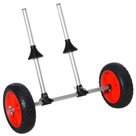 Soozier Universal Kayak Cart Trolley Trailer with Strong Aluminum Frame, Adjustable Width Crossbar, & Large Tires