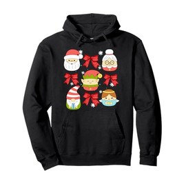 Santa Claus Granny Claus Gnome Elf Christmas Pajama Matching Pullover Hoodie