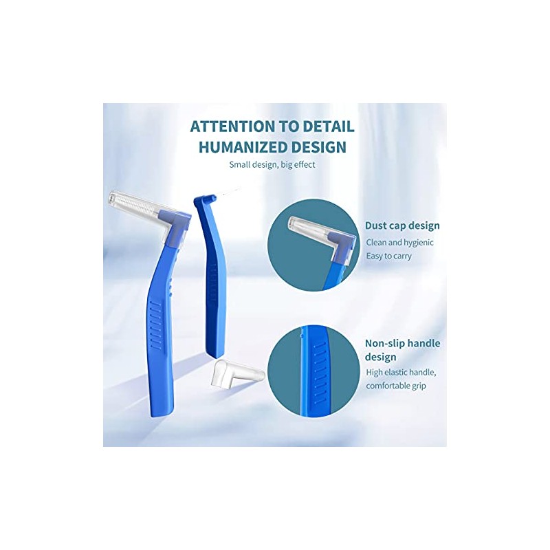 4 cepillos dentales entre dientes (80 unidades) (azul, estándar)
