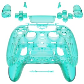 eXtremeRate Full Set Shell with Buttons Touchpad Compatible with p s 5 Edge Controller, Emerald Green Replacement Decorative Trim Shell Front Back Plates Compatible with p s 5 Edge Controller
