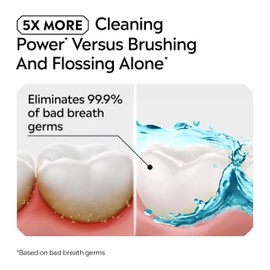 Listerine Gum Therapy Antiplaque & Anti-Gingivitis Mouthwash, Oral Rinse to Help Reverse Signs of Gingivitis Like Bleeding Gums, ADA Accepted, Glacier Mint, Twin Pack, 2 x 1 L