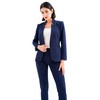 Marycrafts Women's Professional Stand Up Collar Blazer Pant Suits 2