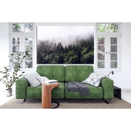 Nature Canvas Wall Art on Solid Wood Frame – Small to Extra Large Sizes – Wall Decor for Living Room, Bedroom, Kitchen, or Office (Foggy Pine Forest, 36x24 Inches)