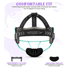Exxact Sports Softball Face Mask Girls Youth & Adult, Protective Lightweight Fielders Mask Softball for Enhanced Performance (Multi Dots, Youth)