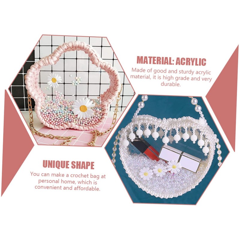 OHPHCALL 4pcs Yarn Basket Base Heart DIY for Crochet Transparent