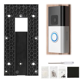 Ring Doorbell Bracket, Compatible with Video Doorbell 3/3 Plus/4, Ring No Drill Mount, Ring Doorbell Angle Mount Ring Wedge Kit, Suitable for Home, Office, Apartment, Door, Wall, with Cleaning Cloth
