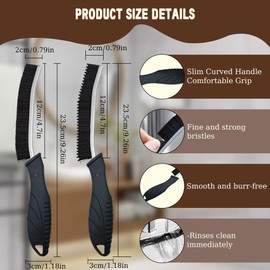 Hiyniaz 3Pcs Crevice Cleaning Supplies, Crevice Cleaning Brushes Tool, Hard Bristle Crevice Cleaning Brush for Household Use, Bathroom Accessories, Kitchen Gadgets (Black Cleaning Brush-B)
