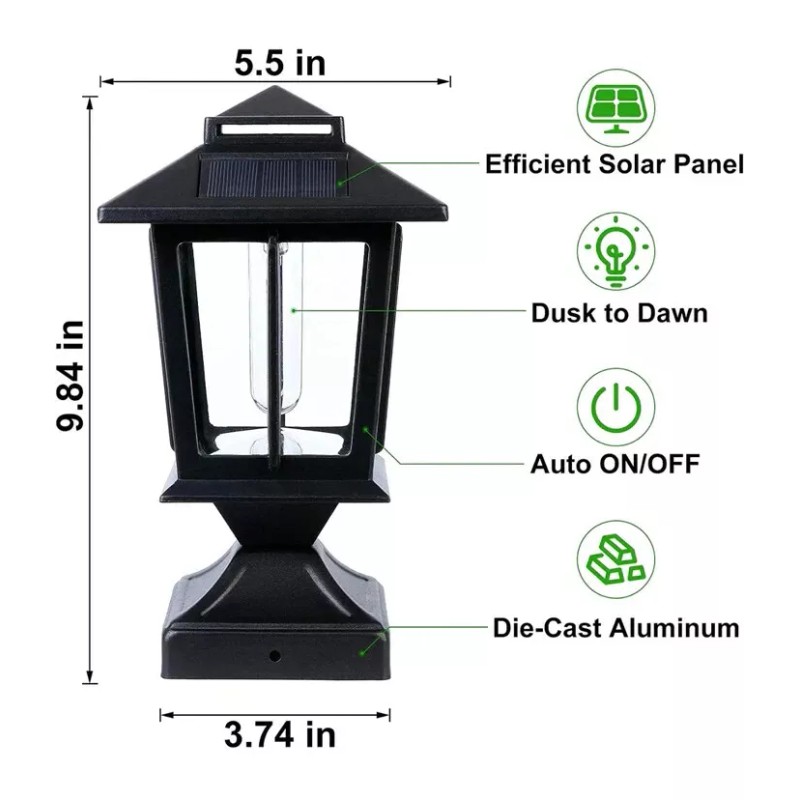 SmartYard Metal Solar Post Lights 4X4 Outdoor, Waterproof Fence Post