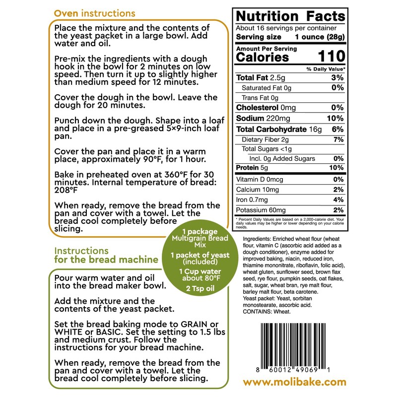 Molibake Multigrain Bread Mix – Premium All-Natural Baking Mix for