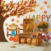 Whaline 100Pcs Happy Fall Tree Cutouts Autumn Maple Leaf Bulletin