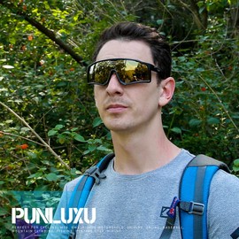 PUNLUXU Cycling Glasses MTB Glasses Road Bike Cycling Sports Sunglasses Polarised Sunglasses Cycling Glasses Men Women 09