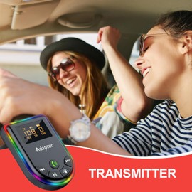 Wireless Transmitter Receiver | Multifunctional Wireless Audio Adapter Set Car Wireless Transmitter | Car Wireless Adapter Car Radio Transmitter with LED Display and Light