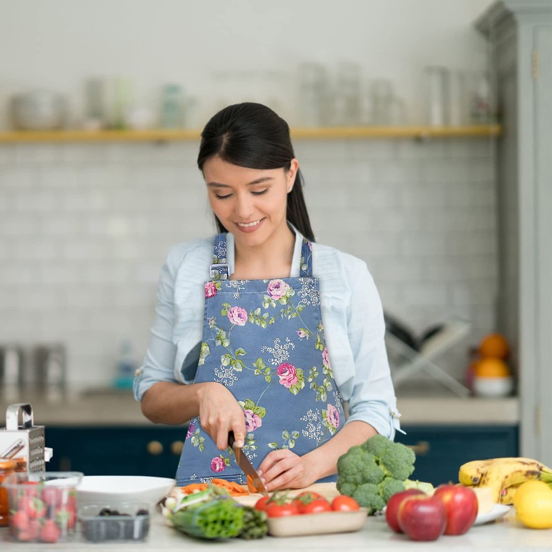 [Hnonoxy] 2 Pack Kitchen Cooking Apron Adjustable Bib Soft Chef